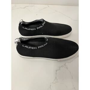 Lauren Ralph Womens 7 Jinny Slip On Sneaker Mesh Black Stretchy Water Shoes